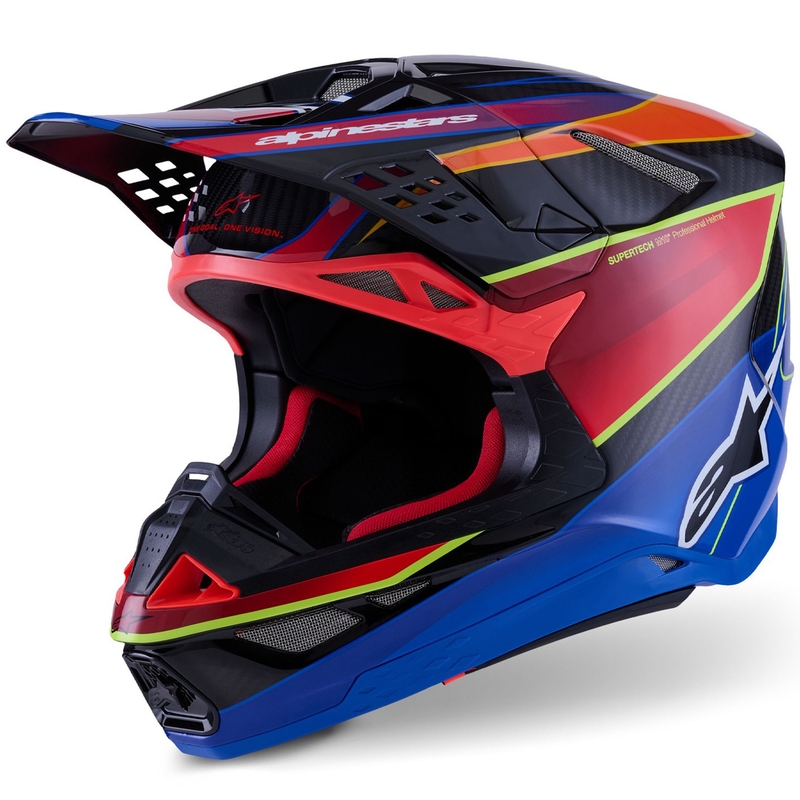 Alpinestars Supertech S-M10 Era crosshelm blauw-rood-fluo geel