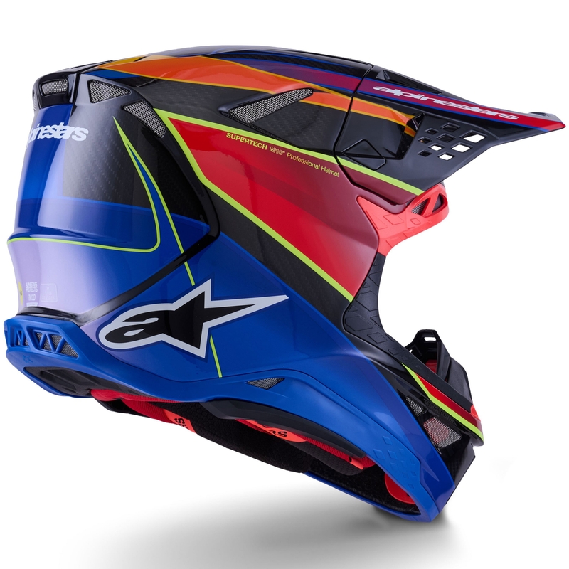Alpinestars Supertech S-M10 Era crosshelm blauw-rood-fluo geel