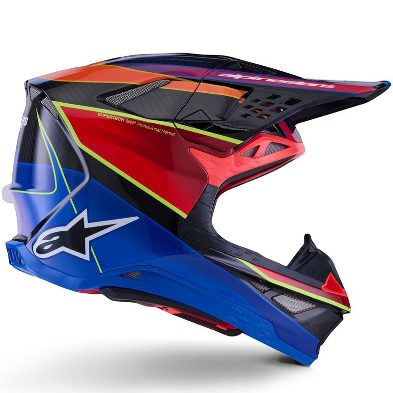 Alpinestars Supertech S-M10 Era crosshelm blauw-rood-fluo geel