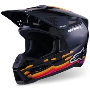 Alpinestars S-M3 Force crosshelm zwart-geel-rood-wit
