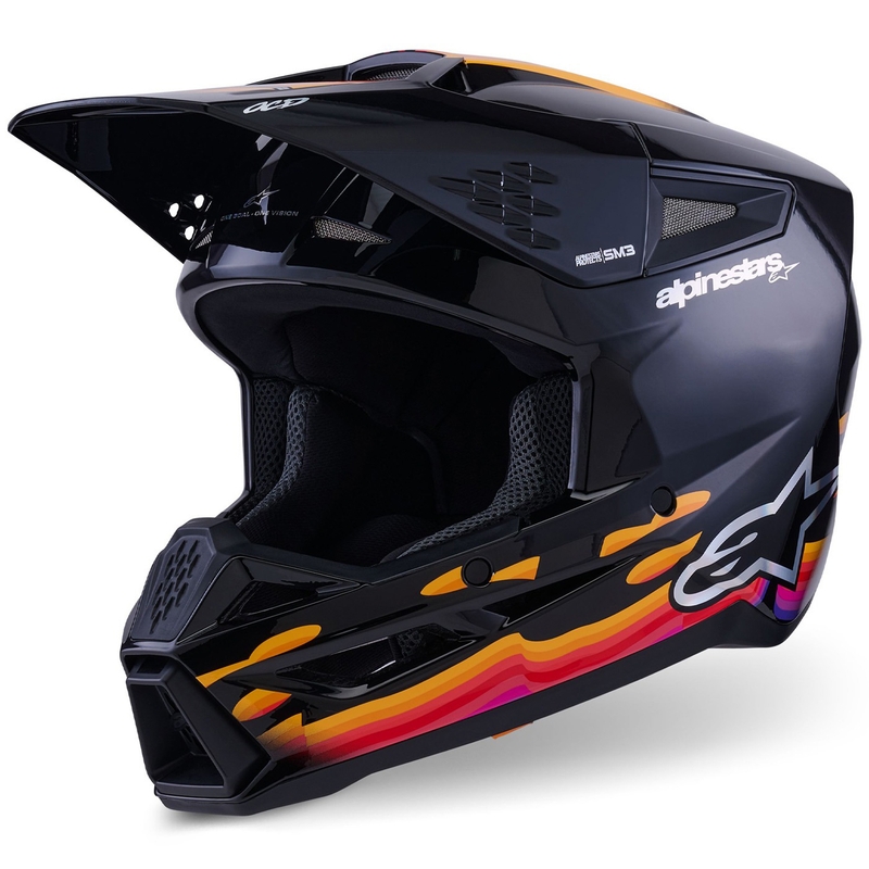 Alpinestars S-M3 Force crosshelm zwart-geel-rood-wit