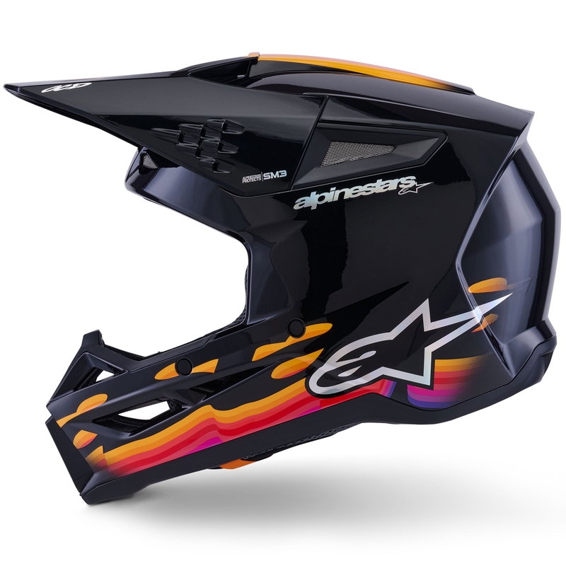Alpinestars S-M3 Force crosshelm zwart-geel-rood-wit