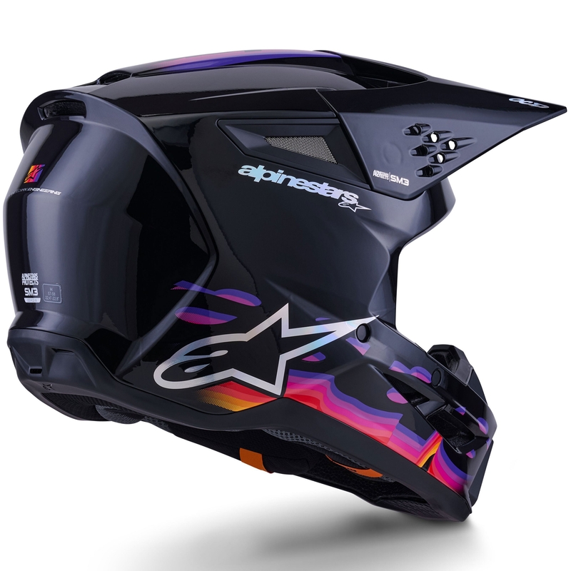 Alpinestars S-M3 Force crosshelm zwart-geel-rood-wit