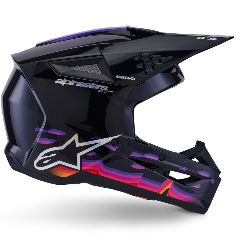 Alpinestars S-M3 Force crosshelm zwart-geel-rood-wit