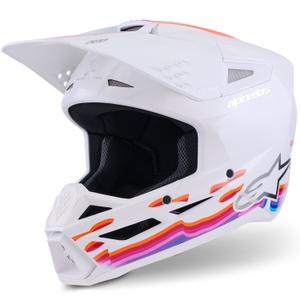 Alpinestars S-M3 Force crosshelm wit-geel-roze-paars