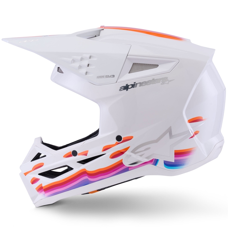 Alpinestars S-M3 Force crosshelm wit-geel-roze-paars