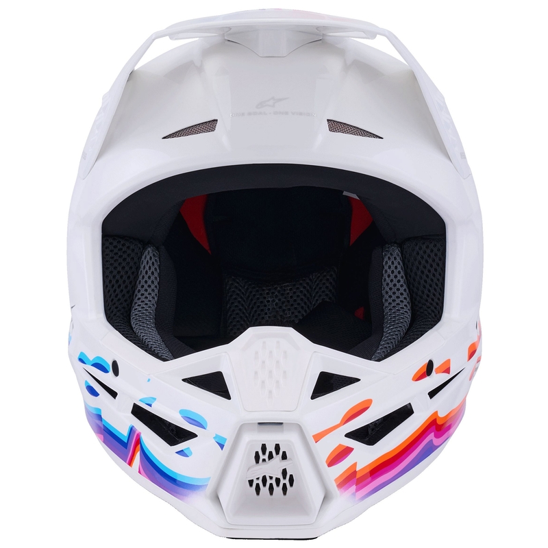Alpinestars S-M3 Force crosshelm wit-geel-roze-paars