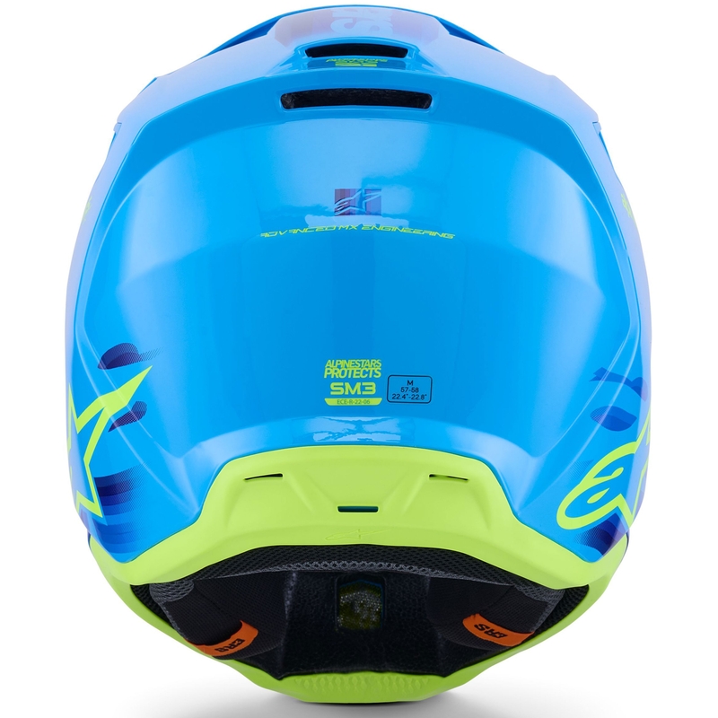 Alpinestars S-M3 Force crosshelm blauw-fluo geel
