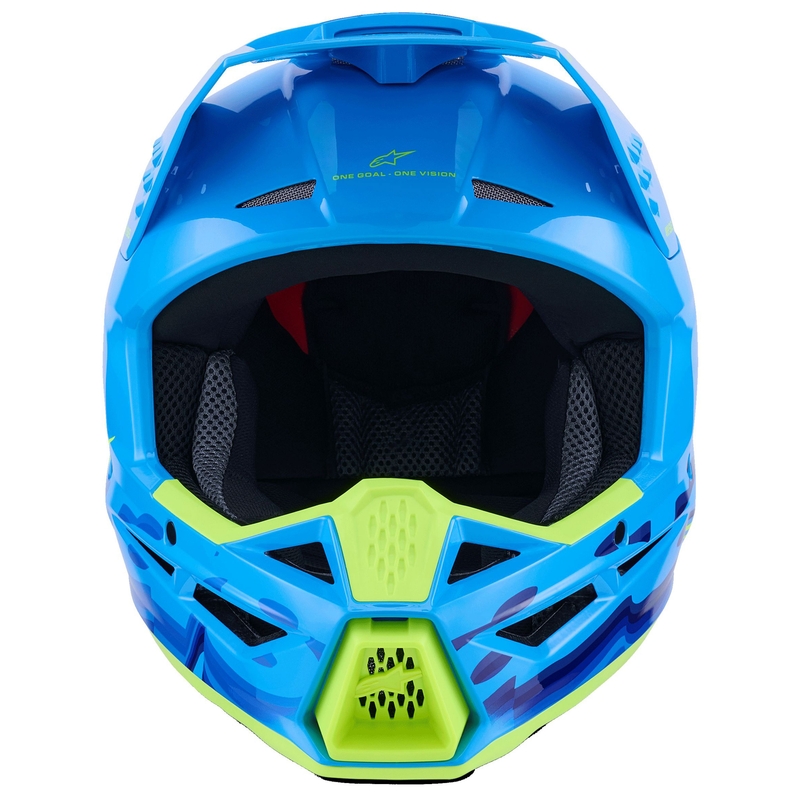 Alpinestars S-M3 Force crosshelm blauw-fluo geel