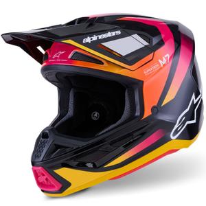 Alpinestars SM7 Rise crosshelm zwart-geel-fluo roze