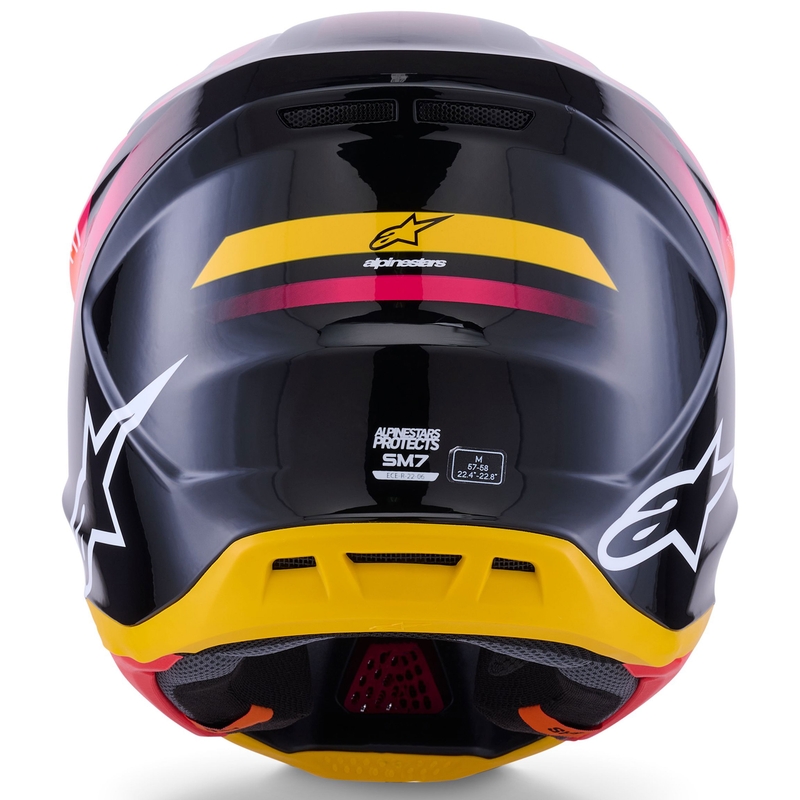 Alpinestars SM7 Rise crosshelm zwart-geel-fluo roze