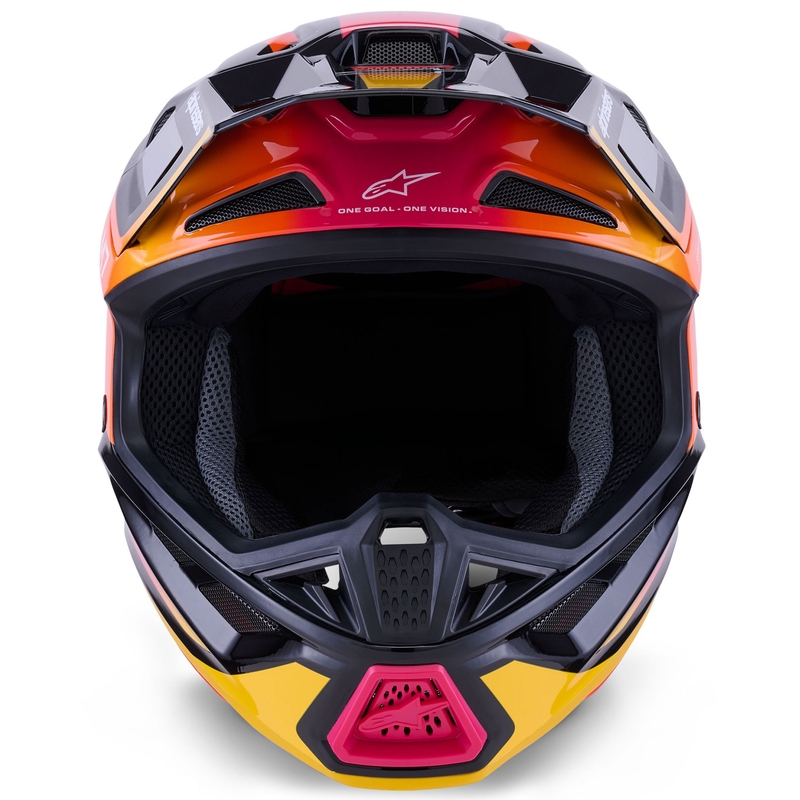 Alpinestars SM7 Rise crosshelm zwart-geel-fluo roze