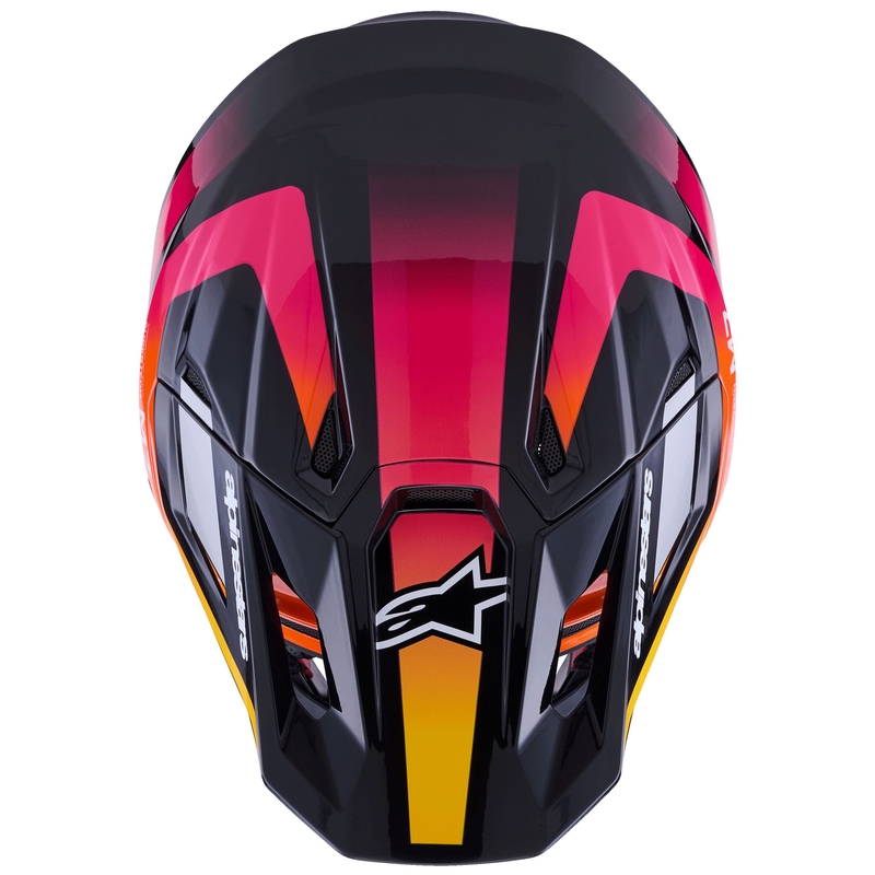Alpinestars SM7 Rise crosshelm zwart-geel-fluo roze