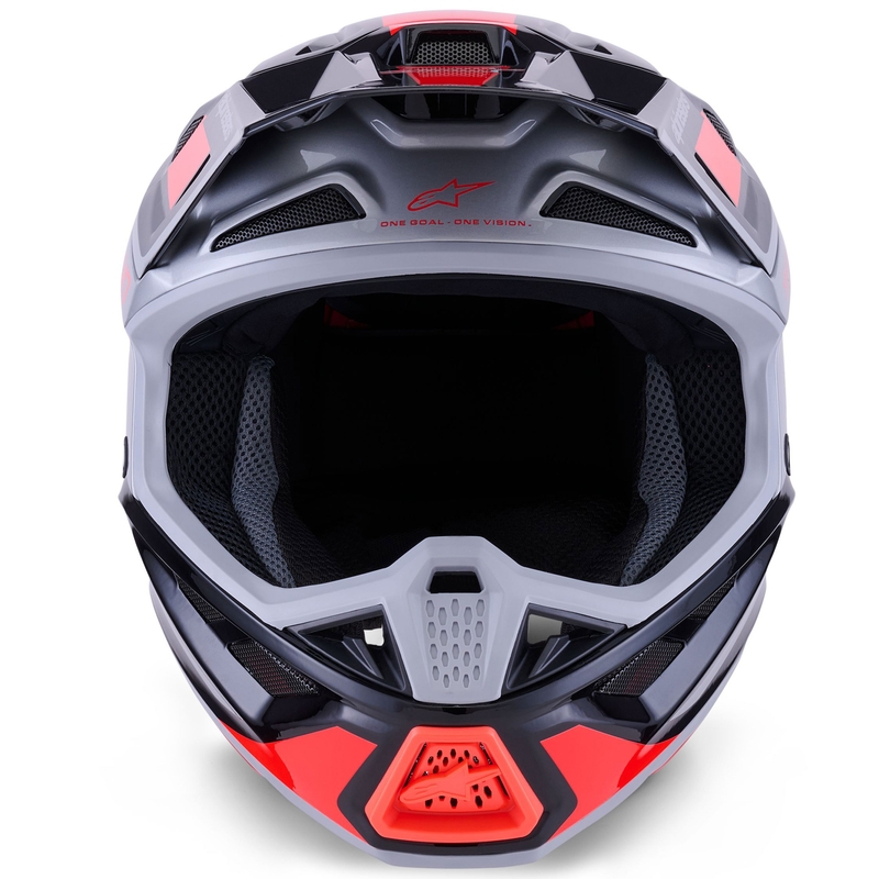 Alpinestars SM7 Rise crosshelm zwart-zilver-fluo rood