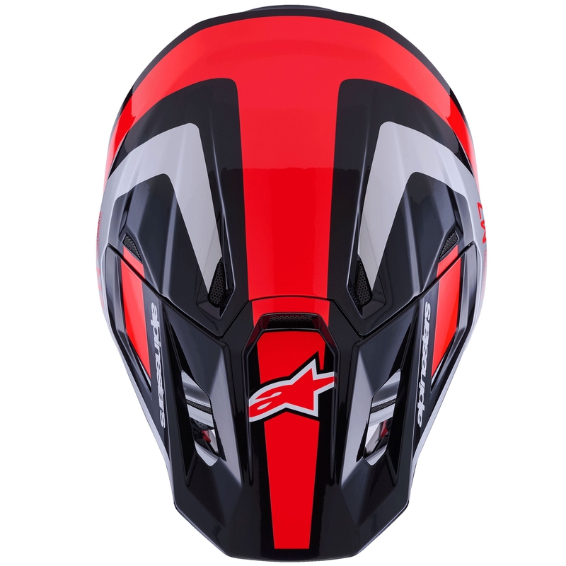 Alpinestars SM7 Rise crosshelm zwart-zilver-fluo rood