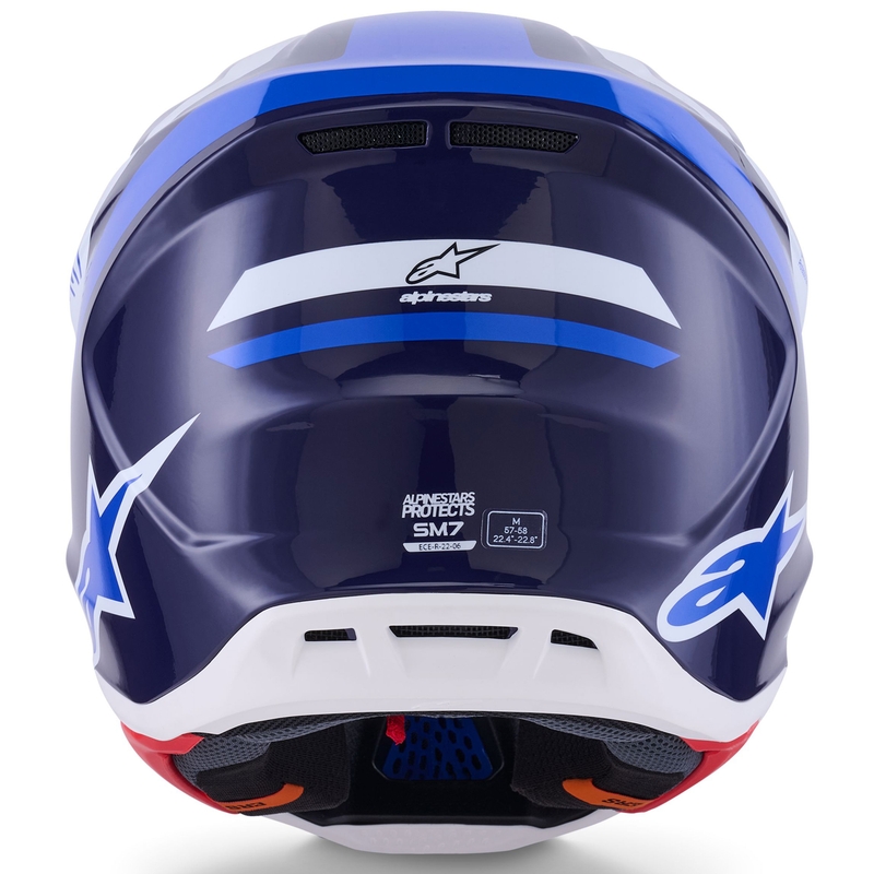 Alpinestars SM7 Rise crosshelm blauw-wit