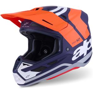 Alpinestars SM7 Core crosshelm mat oranje-blauw-wit