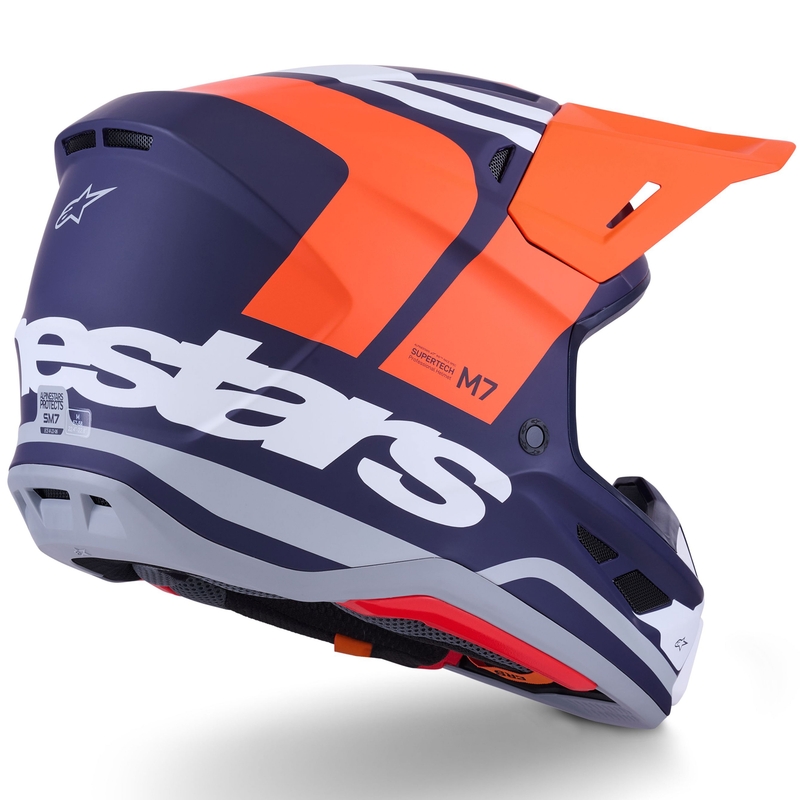 Alpinestars SM7 Core crosshelm mat oranje-blauw-wit
