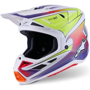 Alpinestars SM7 Fuse crosshelm wit-fluo geel-paars