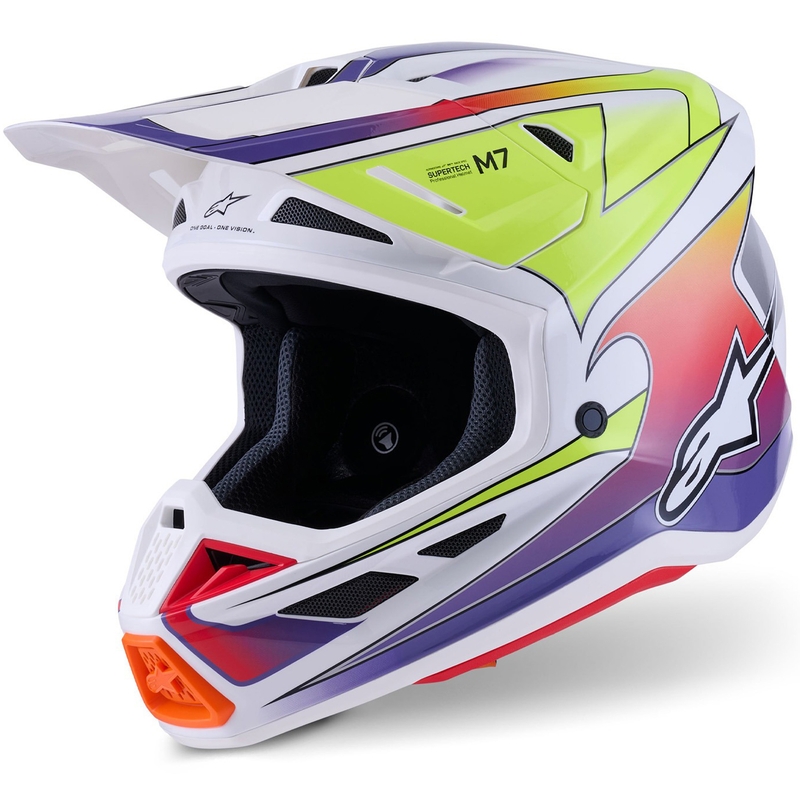 Alpinestars SM7 Fuse crosshelm wit-fluo geel-paars