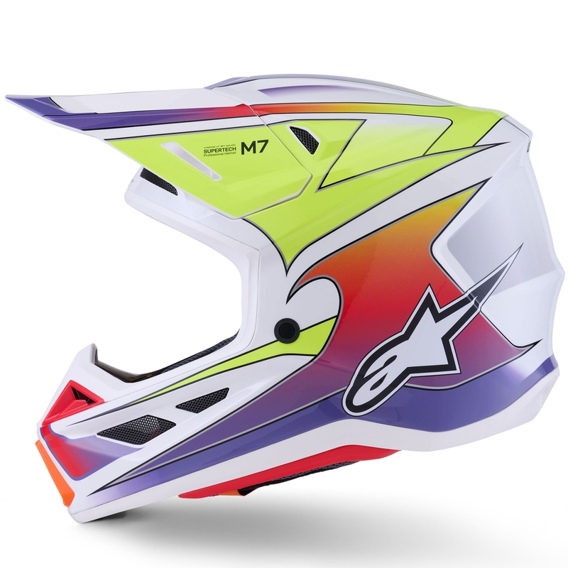 Alpinestars SM7 Fuse crosshelm wit-fluo geel-paars