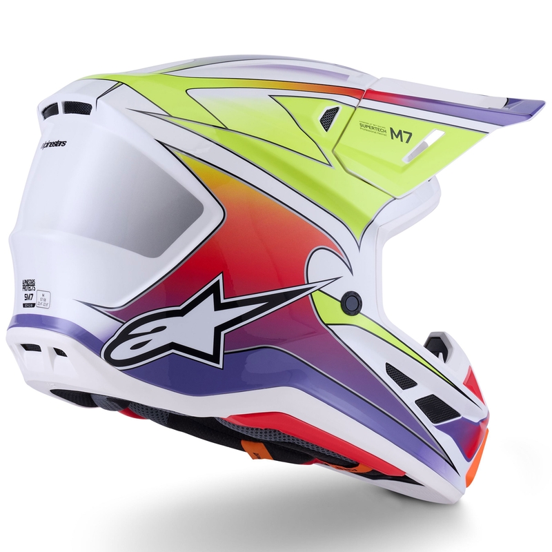 Alpinestars SM7 Fuse crosshelm wit-fluo geel-paars