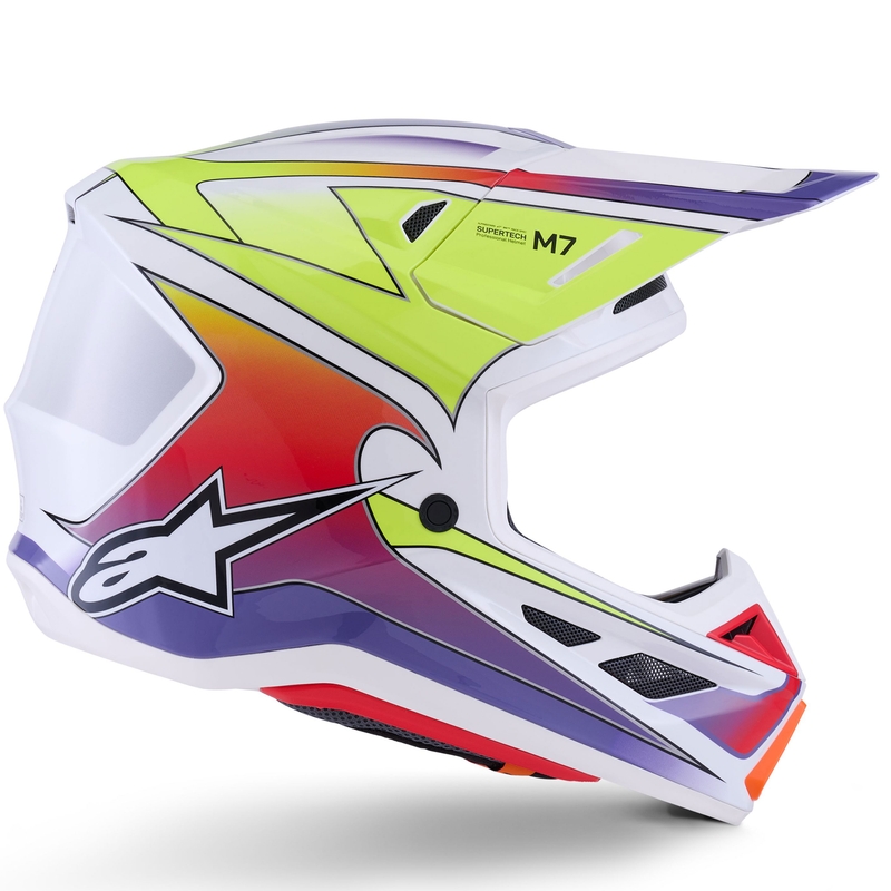 Alpinestars SM7 Fuse crosshelm wit-fluo geel-paars