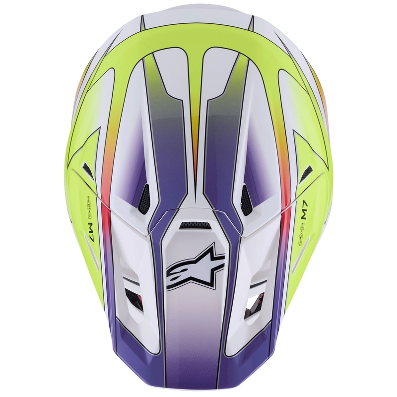Alpinestars SM7 Fuse crosshelm wit-fluo geel-paars