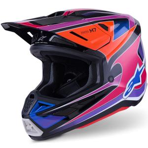 Alpinestars SM7 Fuse crosshelm blauw-paars-roze