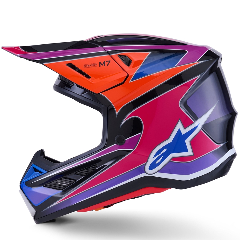 Alpinestars SM7 Fuse crosshelm blauw-paars-roze