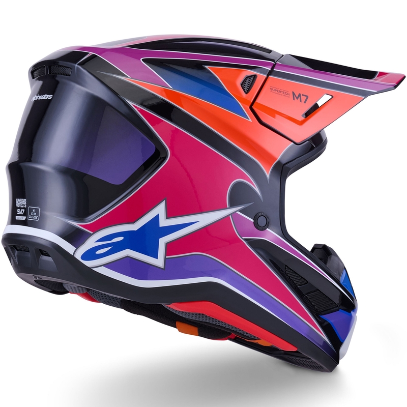 Alpinestars SM7 Fuse crosshelm blauw-paars-roze