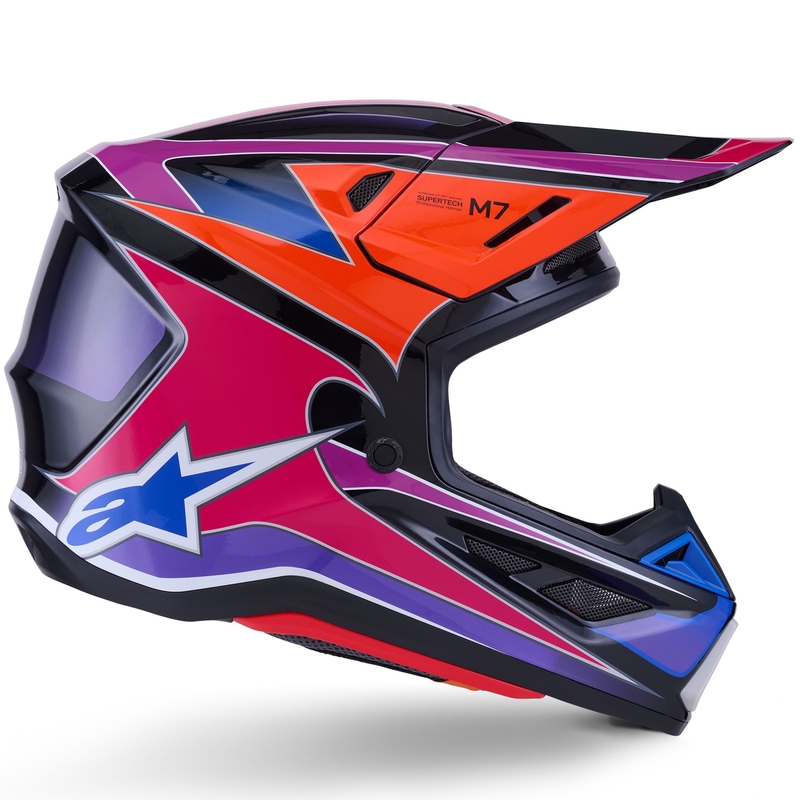 Alpinestars SM7 Fuse crosshelm blauw-paars-roze
