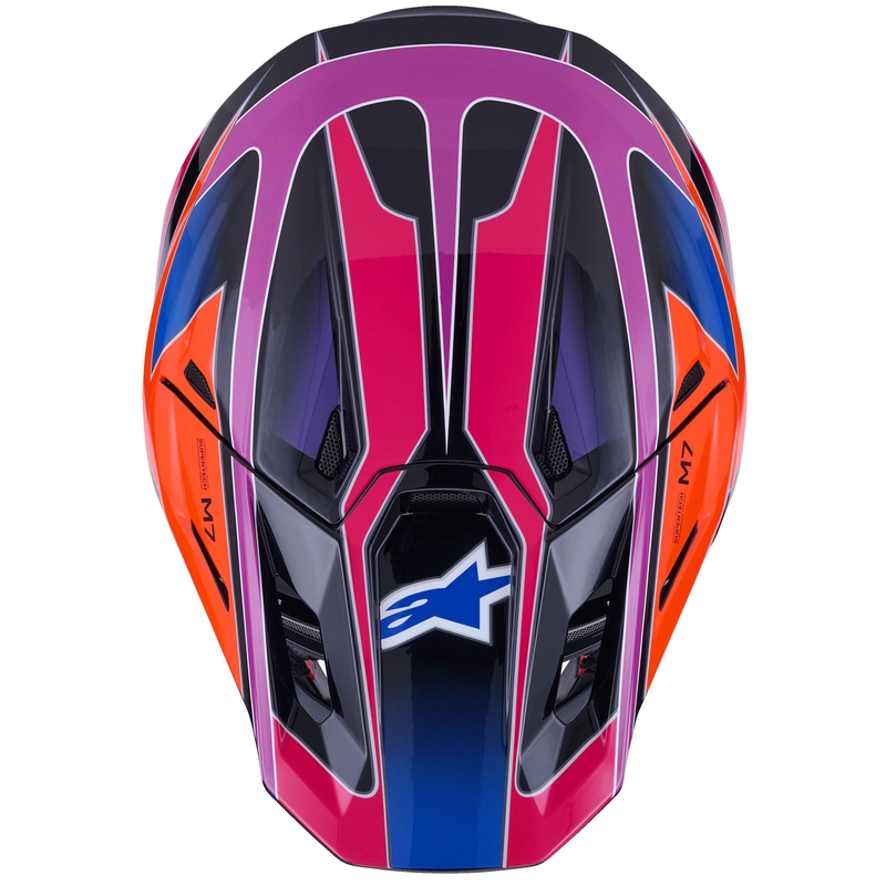 Alpinestars SM7 Fuse crosshelm blauw-paars-roze