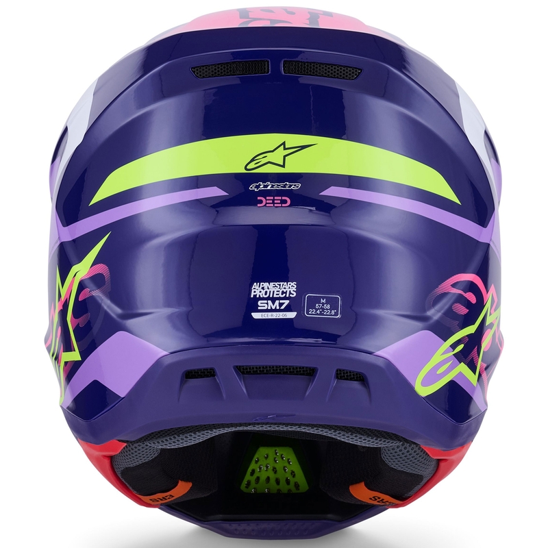 Alpinestars SM7 Deed crosshelm paars-roze-wit-fluo geel