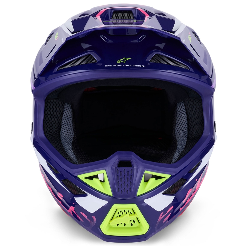 Alpinestars SM7 Deed crosshelm paars-roze-wit-fluo geel