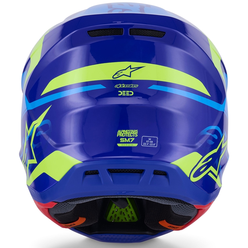 Alpinestars SM7 Deed crosshelm blauw-fluo geel