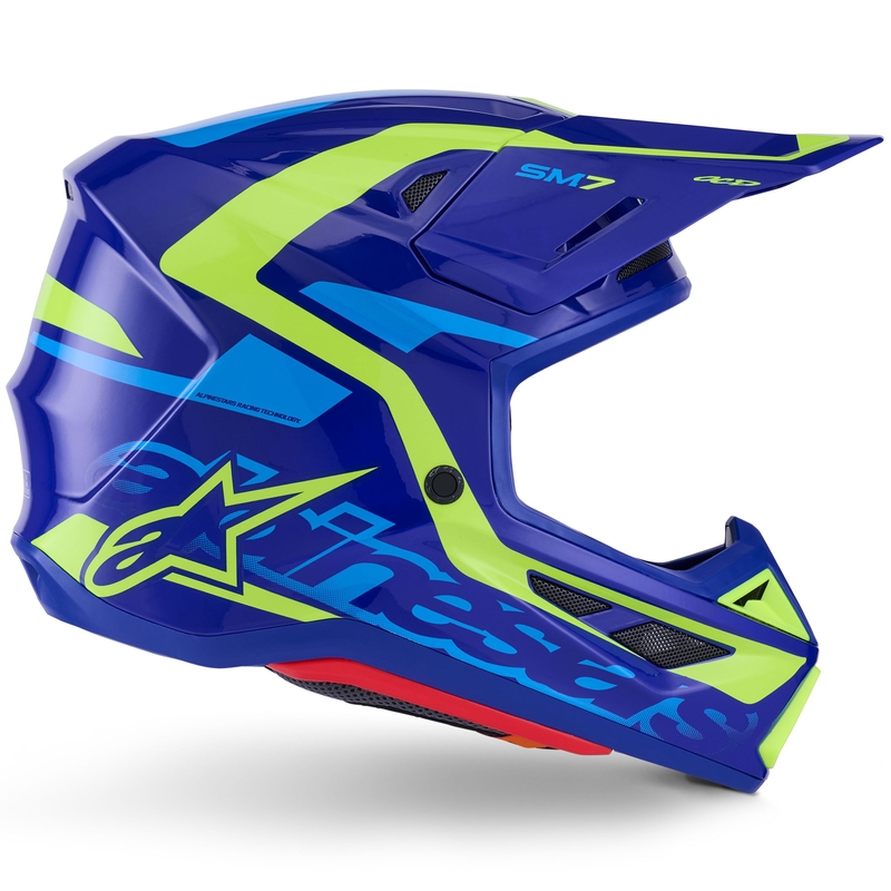 Alpinestars SM7 Deed crosshelm blauw-fluo geel