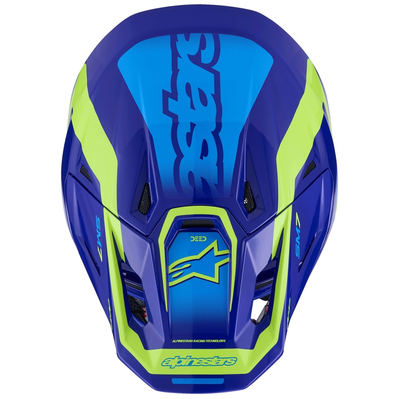 Alpinestars SM7 Deed crosshelm blauw-fluo geel
