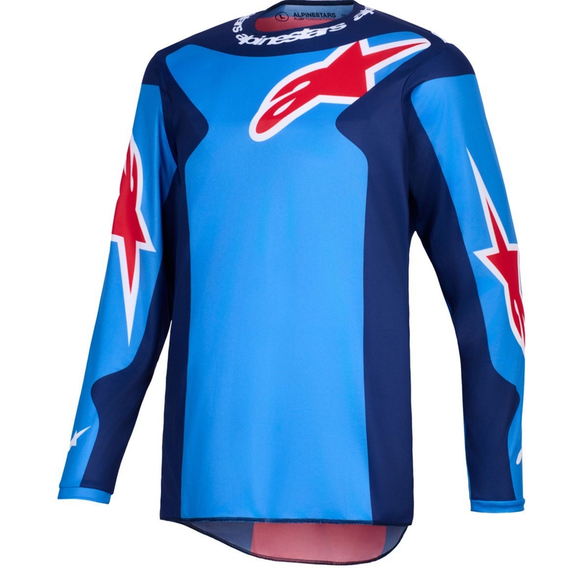 Alpinestars Fluid Grid motorcross shirt blauw-rood