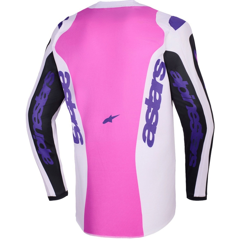 Alpinestars Fluid Grid motorcross shirt zwart-lichtgrijs-paars