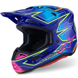 Alpinestars SM7 Cast crosshelm blauw-roze-fluo geel