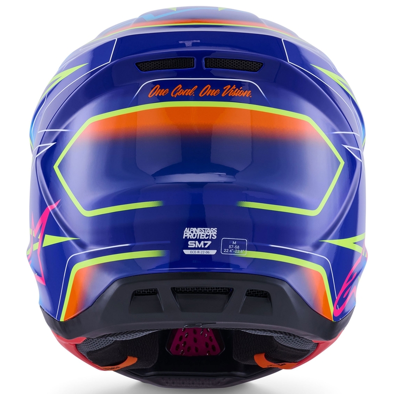 Alpinestars SM7 Cast crosshelm blauw-roze-fluo geel