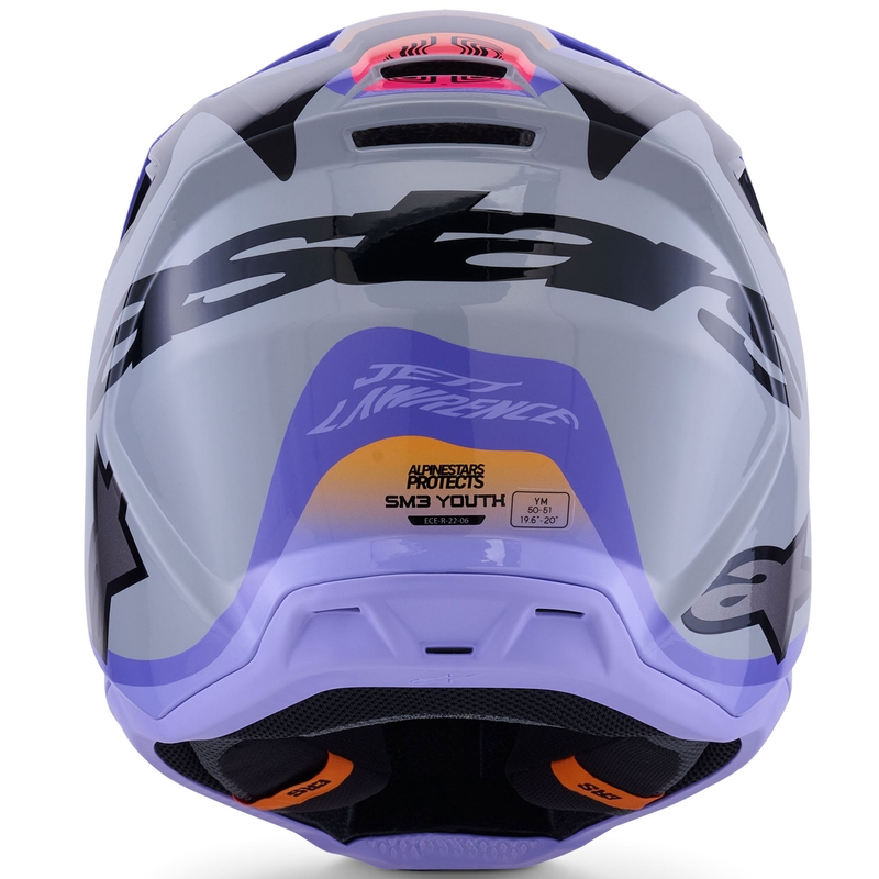 Alpinestars S-M3 JETT LAWRENCE edition crosshelm grijs-paars-zwart