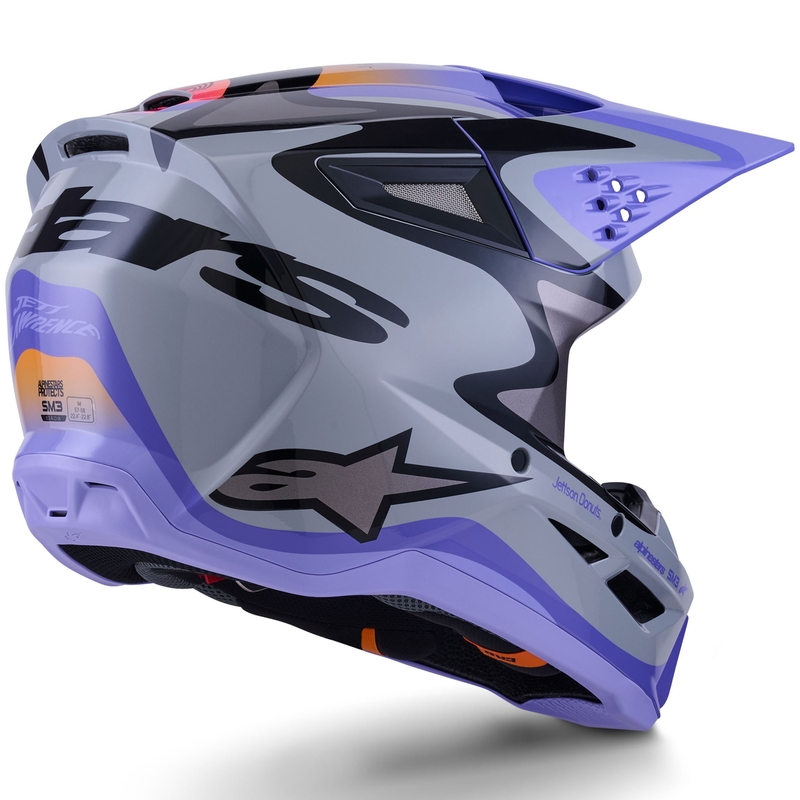 Alpinestars S-M3 JETT LAWRENCE edition crosshelm grijs-paars-zwart