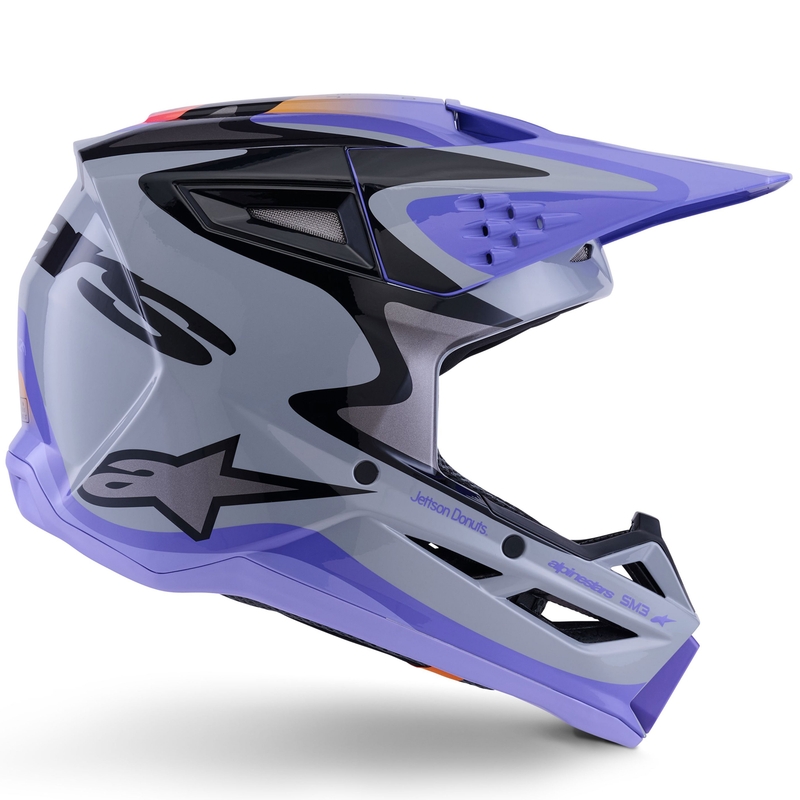 Alpinestars S-M3 JETT LAWRENCE edition crosshelm grijs-paars-zwart