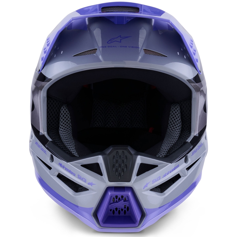 Alpinestars S-M3 JETT LAWRENCE edition crosshelm grijs-paars-zwart