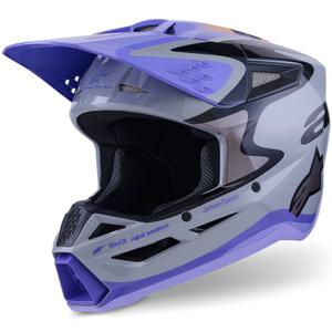Alpinestars S-M3 JETT LAWRENCE edition crosshelm grijs-paars-zwart