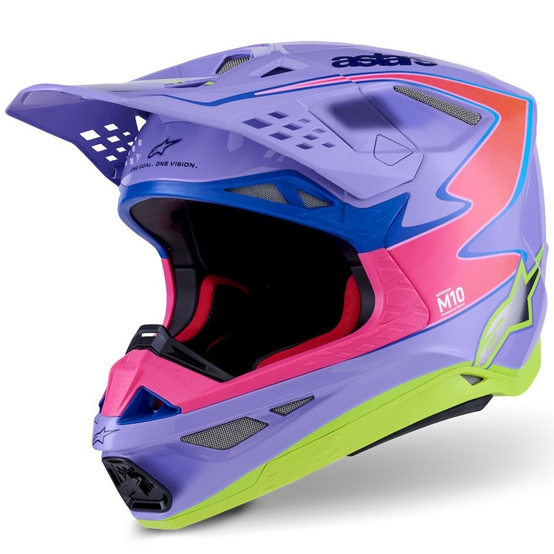 Alpinestars S-M10 JETT LAWRENCE R01 crosshelm paars-fluo roze-fluo geel