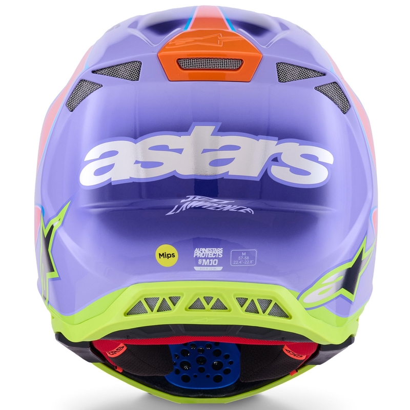 Alpinestars S-M10 JETT LAWRENCE R01 crosshelm paars-fluo roze-fluo geel