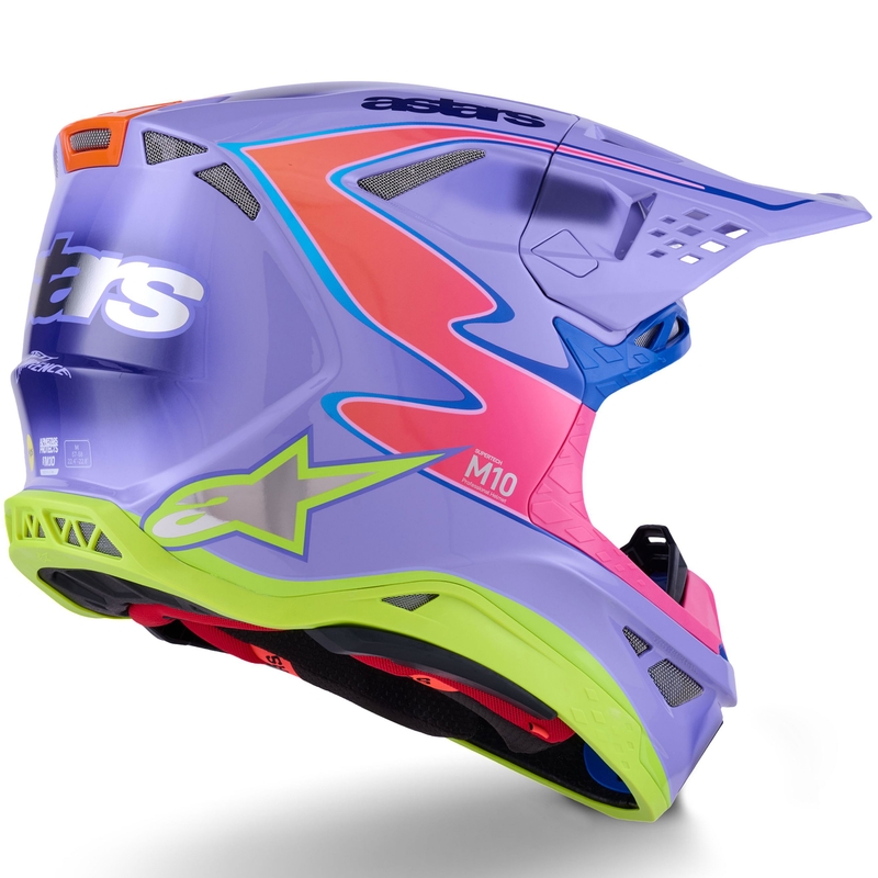 Alpinestars S-M10 JETT LAWRENCE R01 crosshelm paars-fluo roze-fluo geel